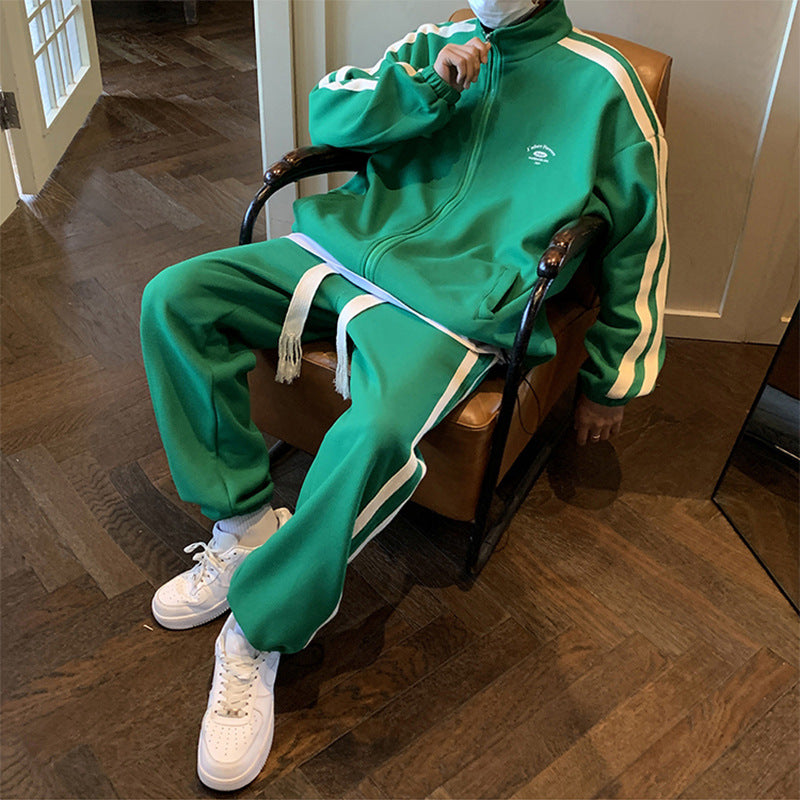 Casual Zip-Up Tracksuit Set