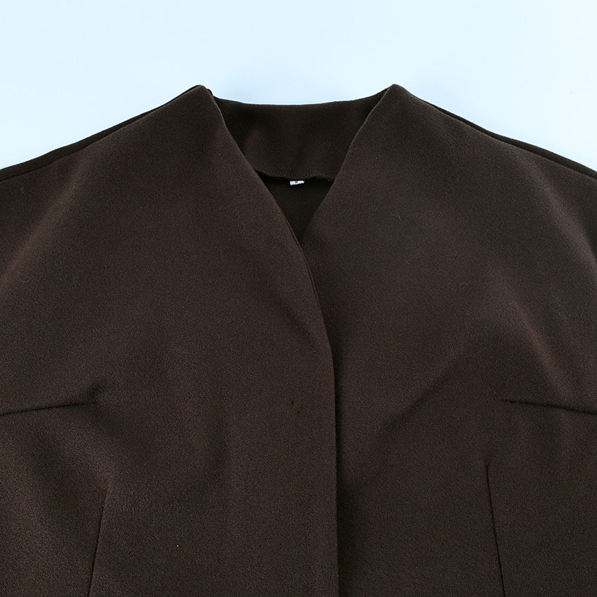 Minimalist Belted Woolen Jacket