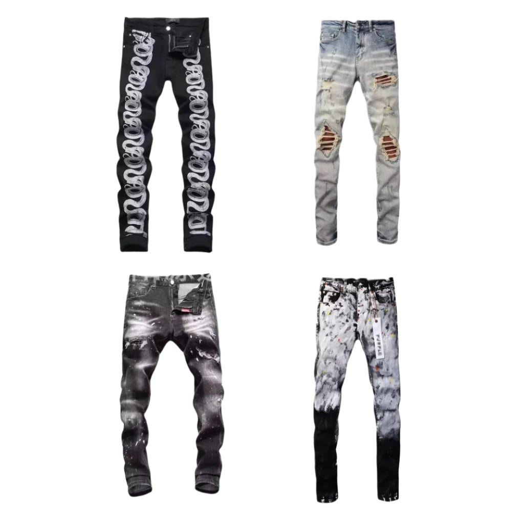 AMIRI Distressed Embroidered Jeans