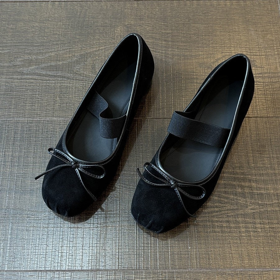 Square-Toe Bow Mary Janes
