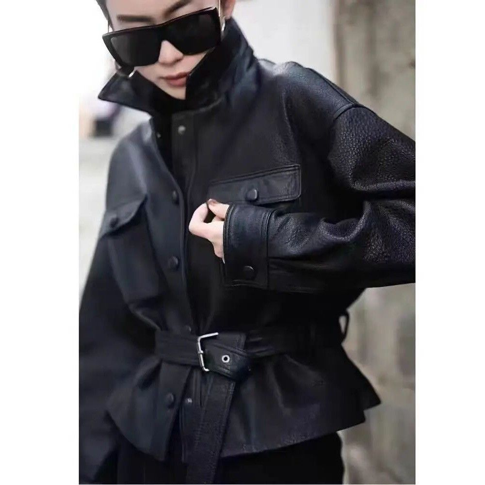 Premium Belted Leather Jacket