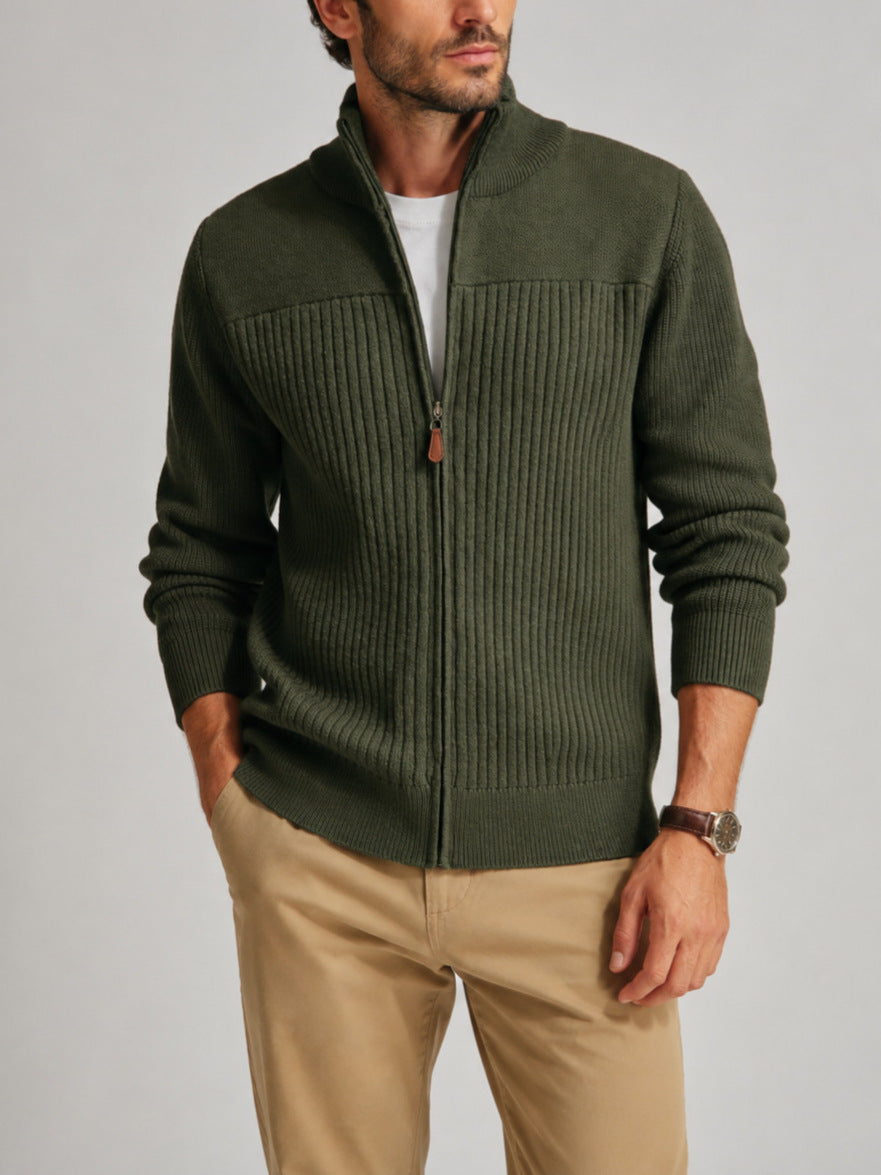 Men's Ribbed Zip Cardigan