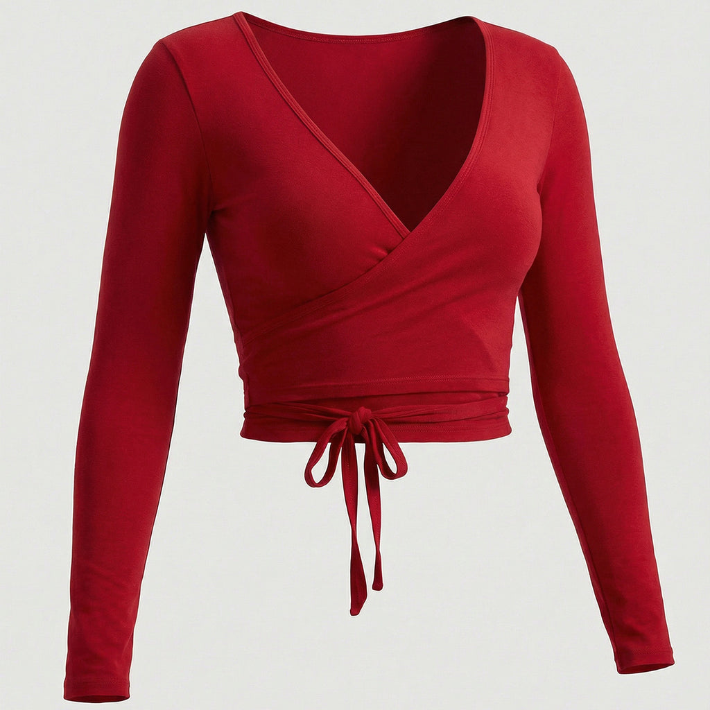Lace-Up Long-Sleeve Yoga Top