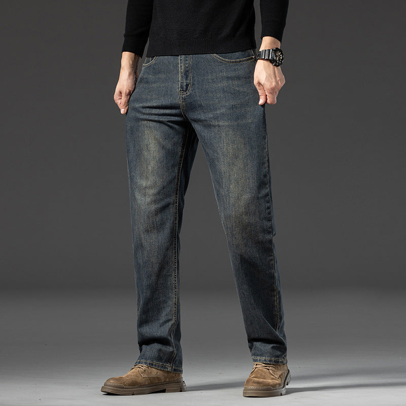 Men's Fleece-Lined Straight-Leg Jeans