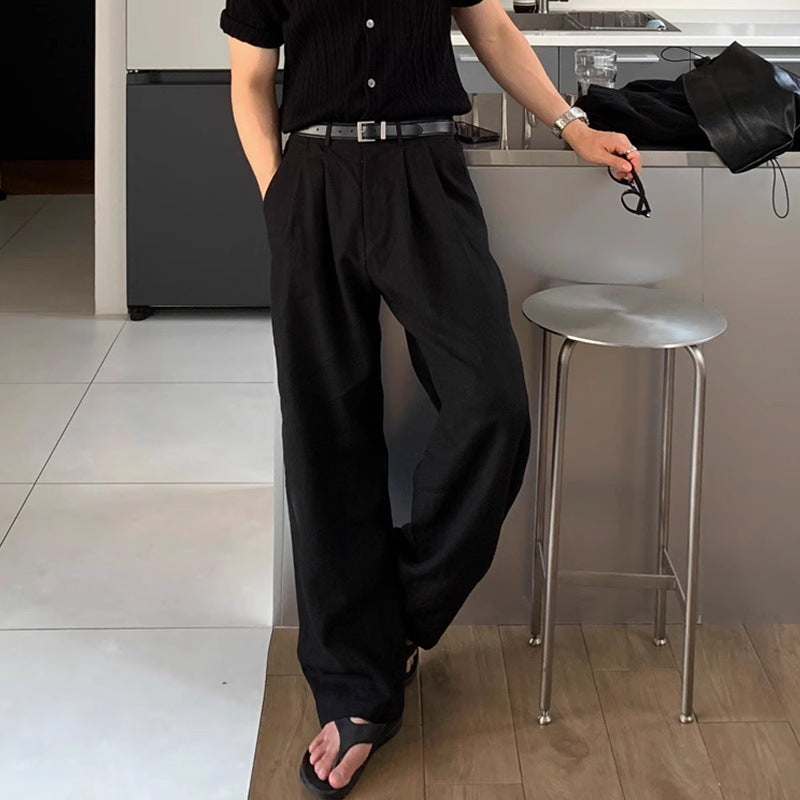 Linen Wide-Leg Trousers