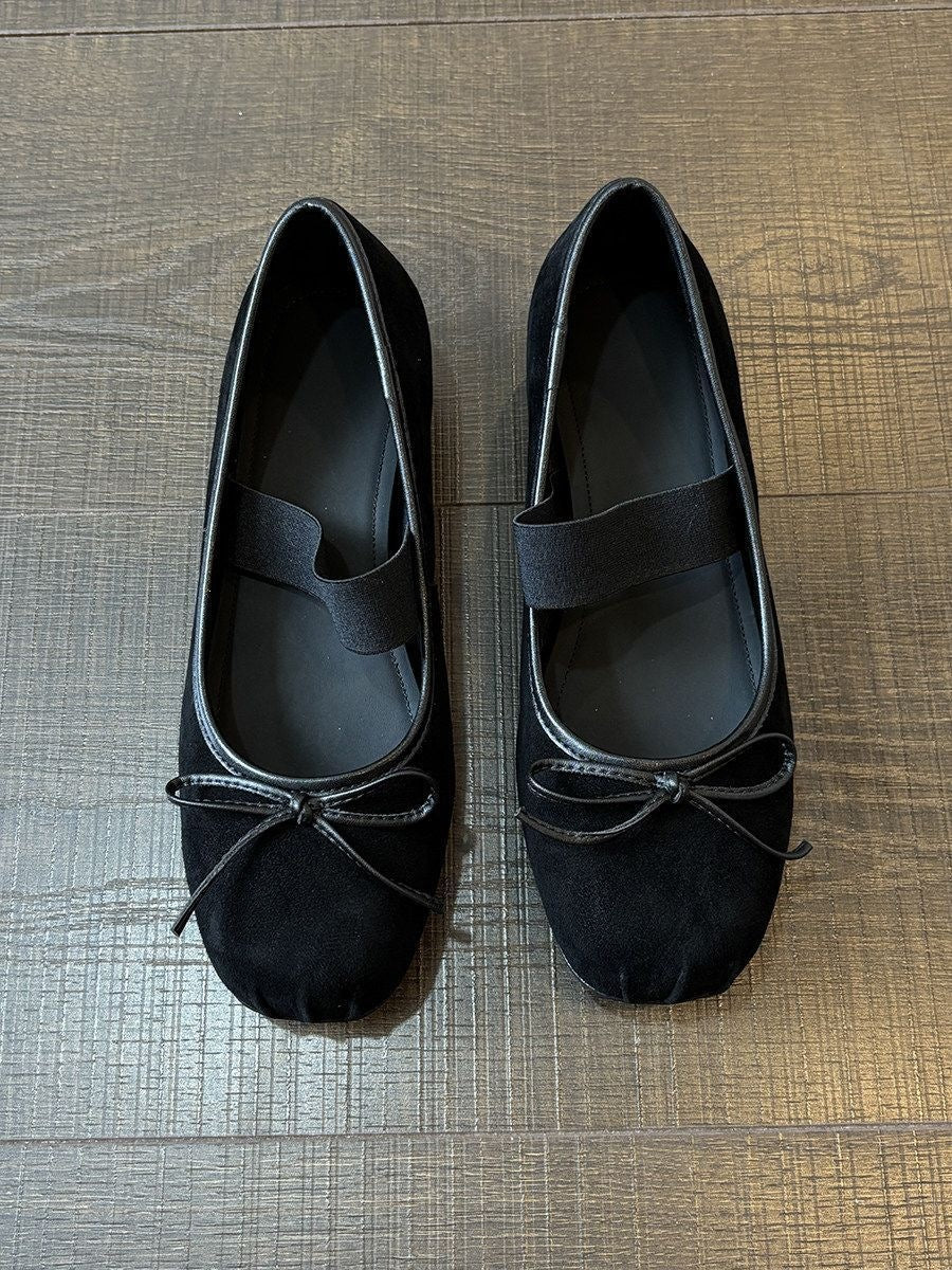 Square-Toe Bow Mary Janes