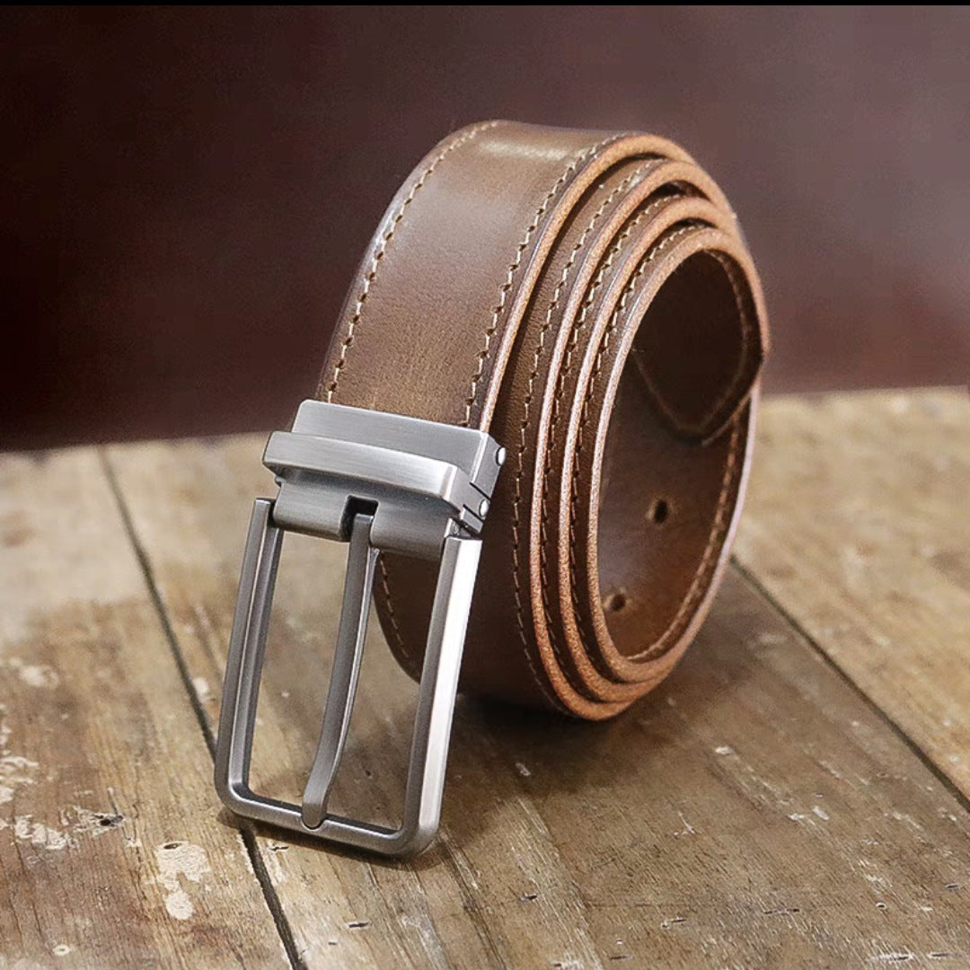 Classic Leather Pin Buckle Belt