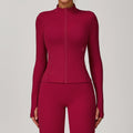 Zip-up Athletic Top and Leggings Set