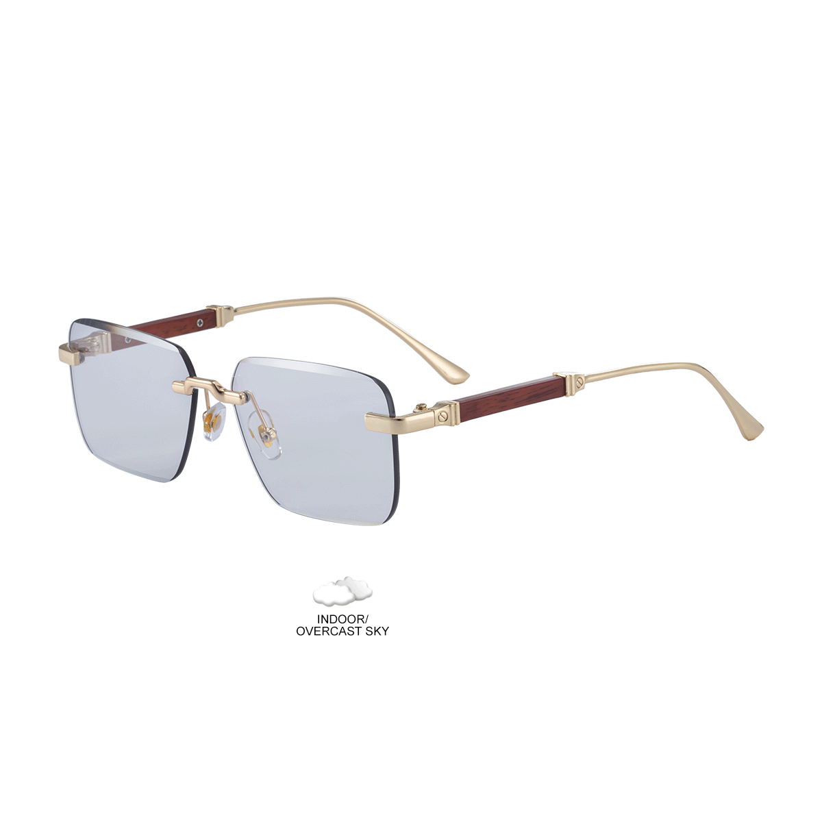 Rimless Photochromic Driving Sunglasses