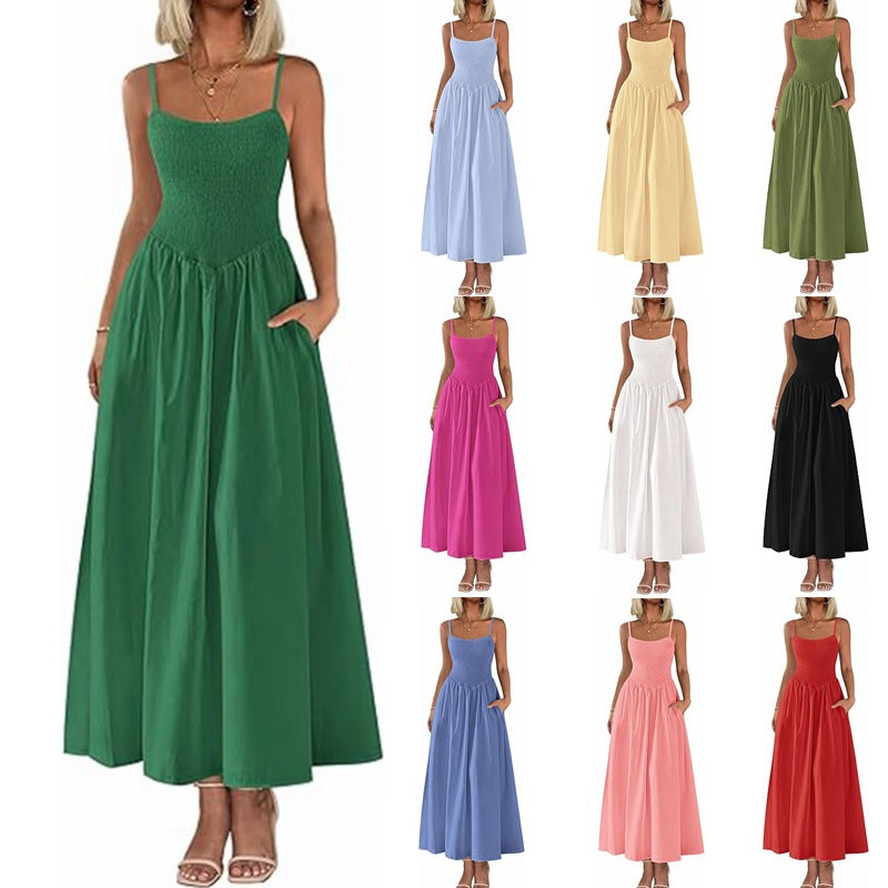 Strap Maxi Dress with Pockets