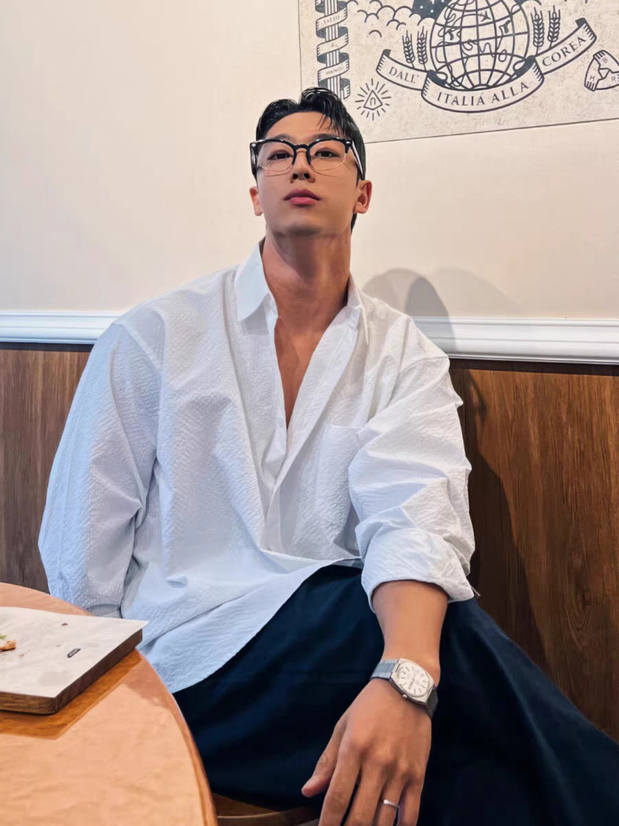 Linen Blend Oversized Utility Shirt