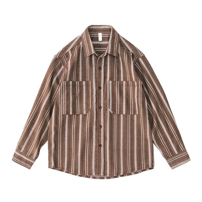 Retro Striped Corduroy Overshirt