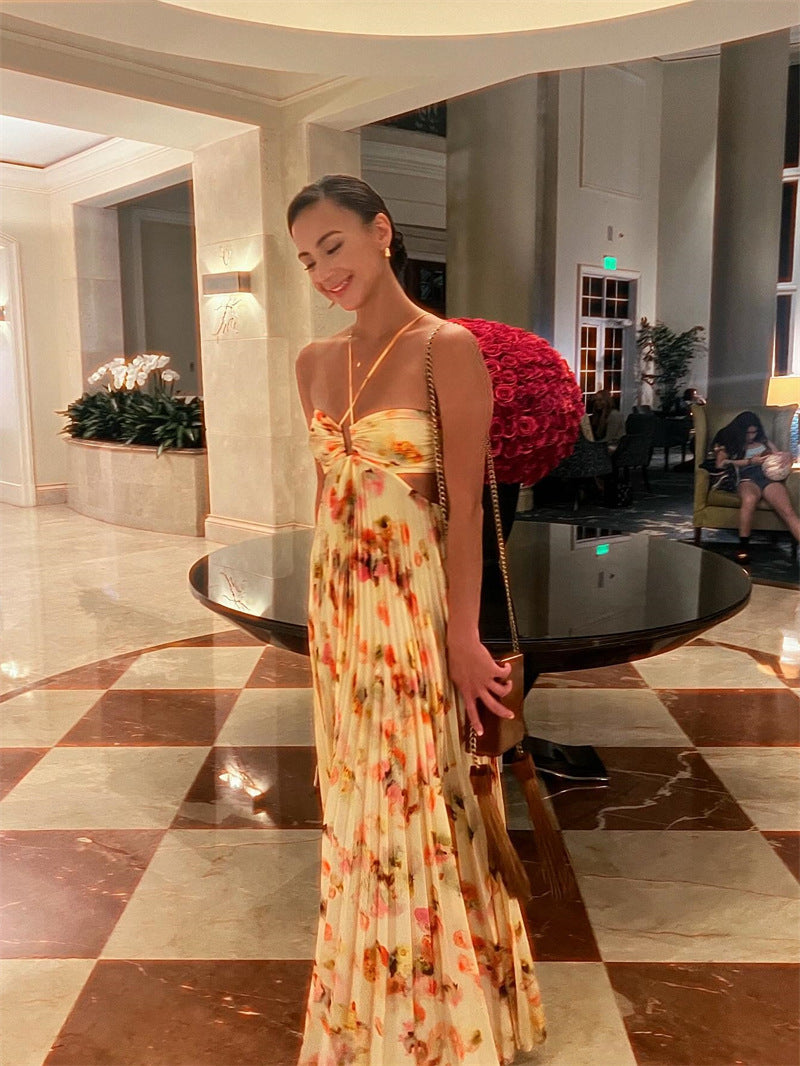 Printed Halter Maxi Dress