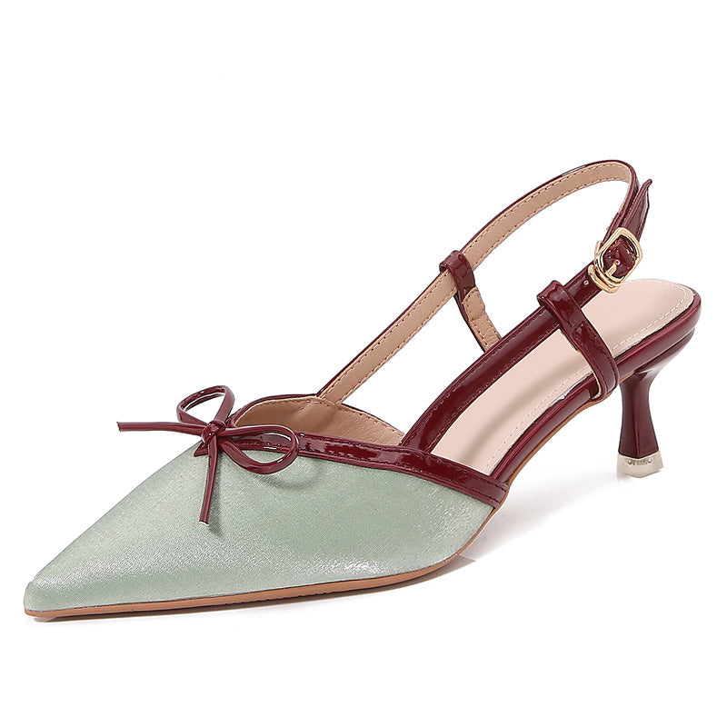 Color-Block Pointed-Toe Heels