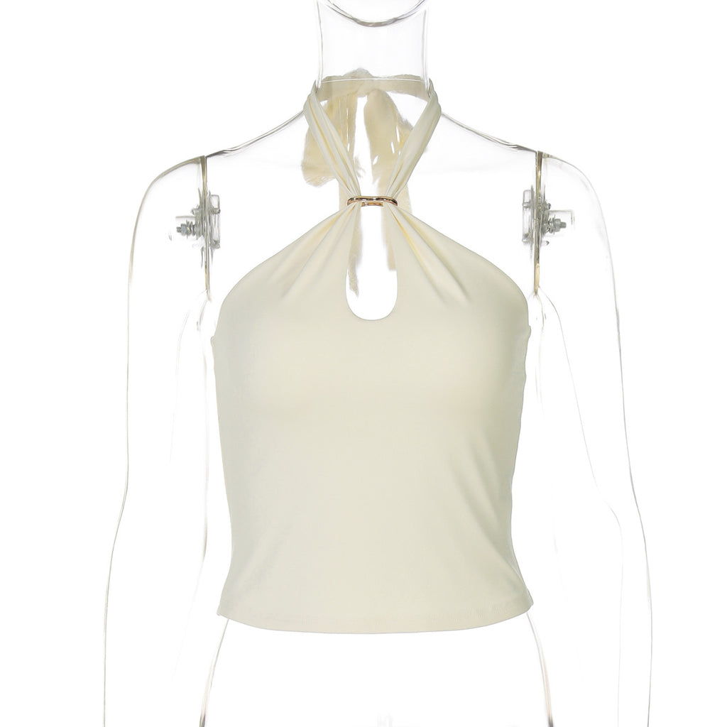 Elegant Keyhole Halter Top.