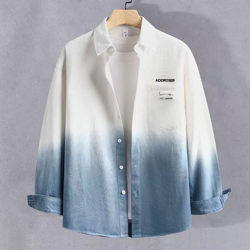 Trendy Gradient Button-Down Shirt