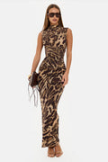 Leopard Print Corset Maxi Dress