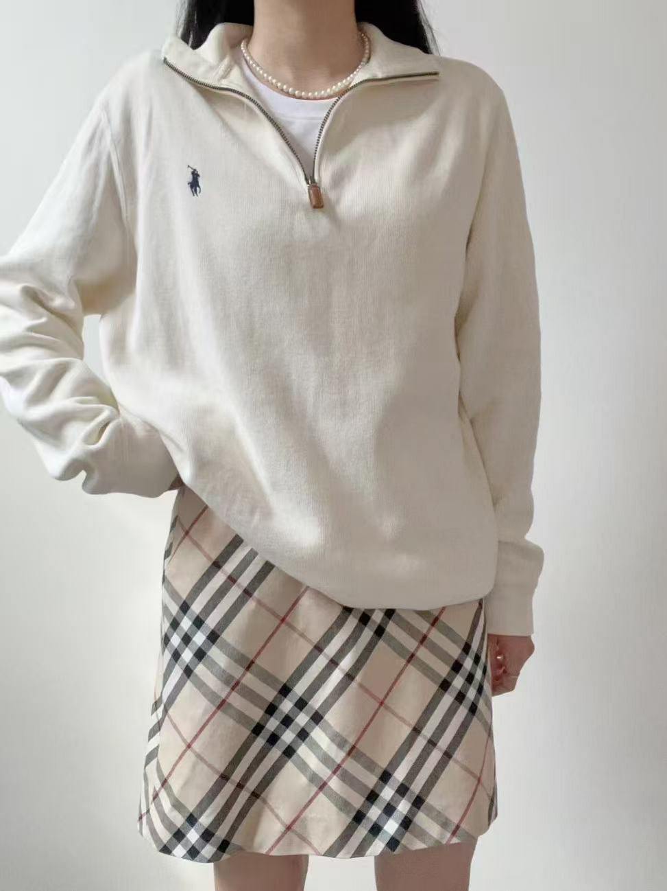 Unisex Quarter-Zip Embroidered Knit Pullover
