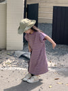 Purple striped women's skirt