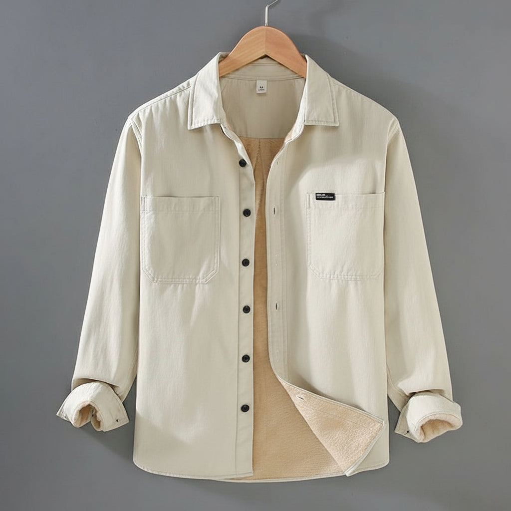 Cotton-Padded Workwear Shirt-Jacket