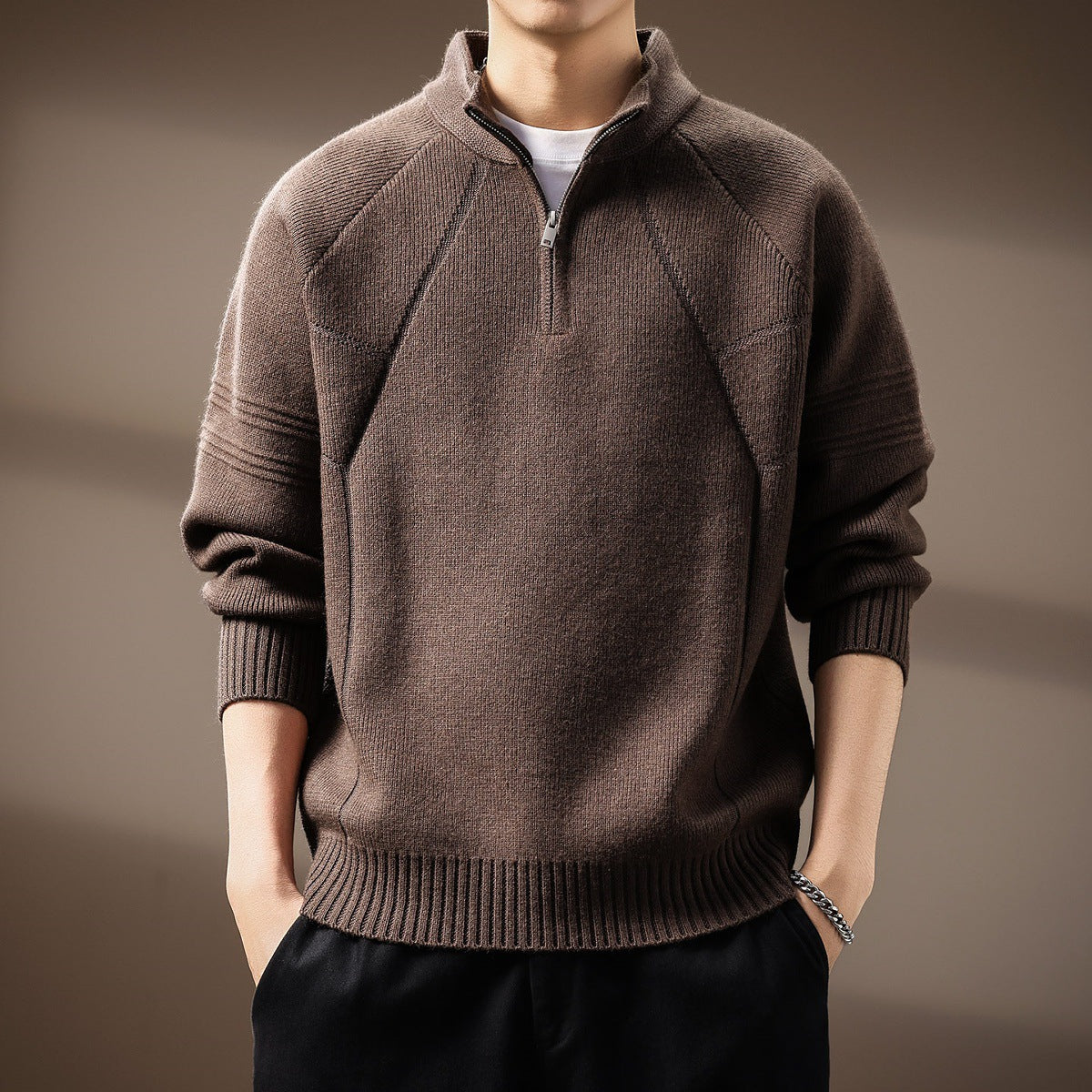 Premium Quarter-Zip Knit Pullover
