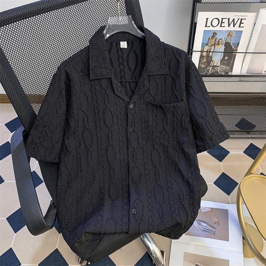 Texture Wave Cuban Shirt