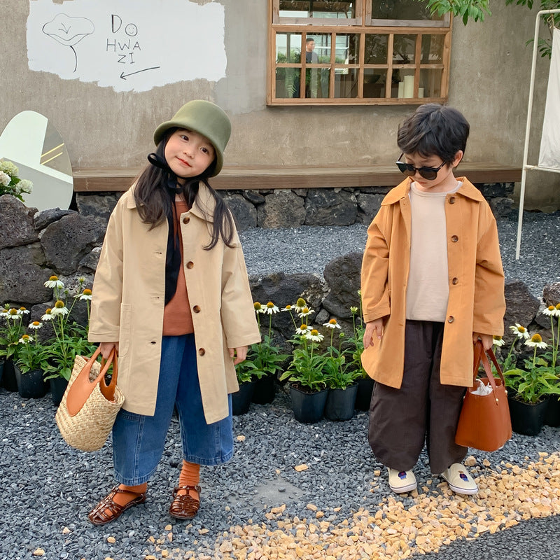 Kids' Cinched-Waist Trench Coat