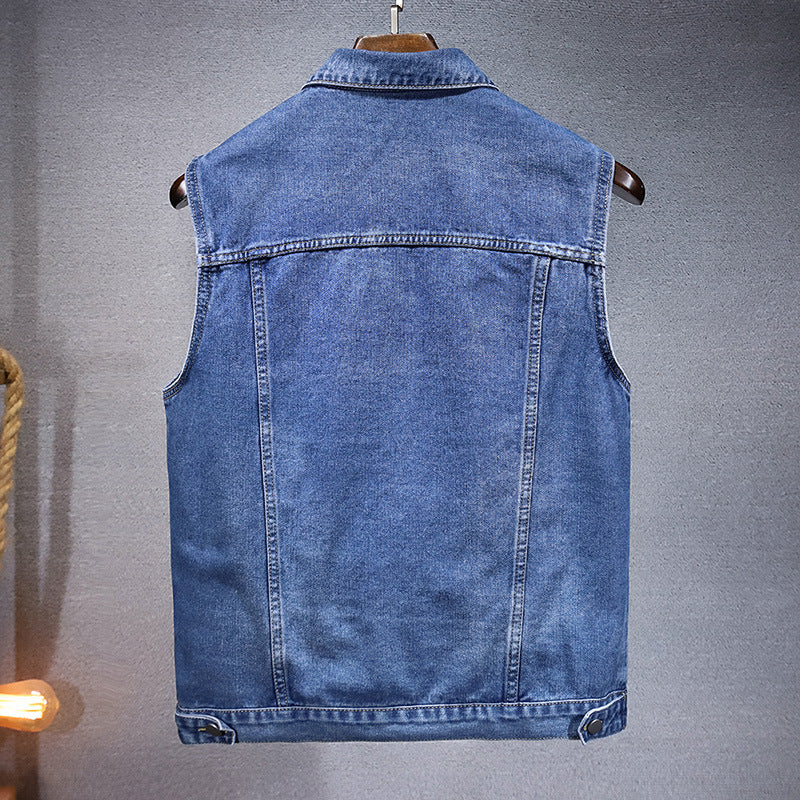 Trendy Sleeveless Denim Vest