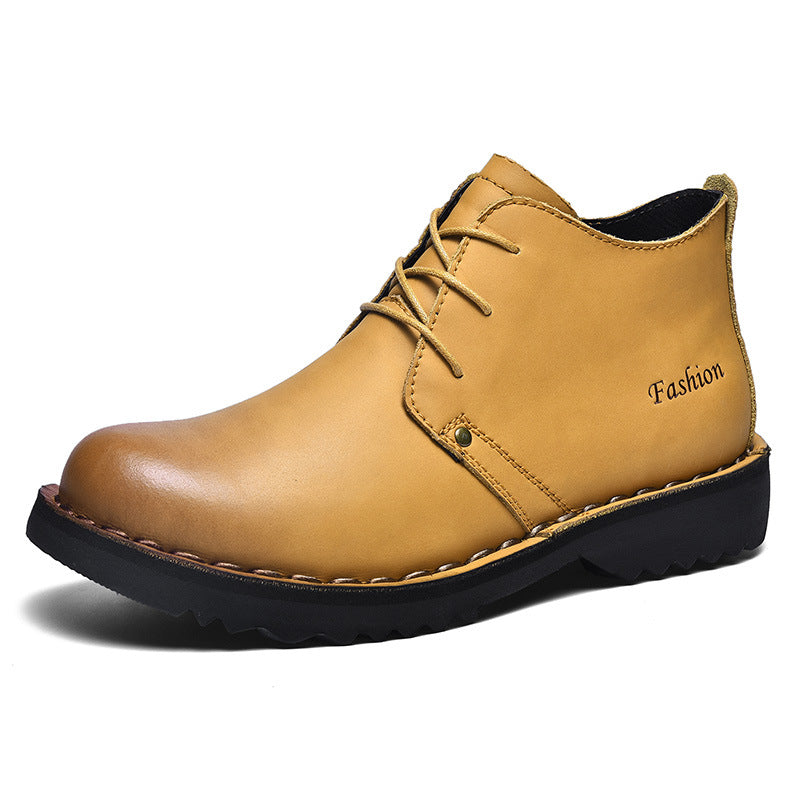 Spring and summer new high-top men's leather shoes cargo shoes cross-border foreign trade European and American style casual business formal wear Martin boots for men