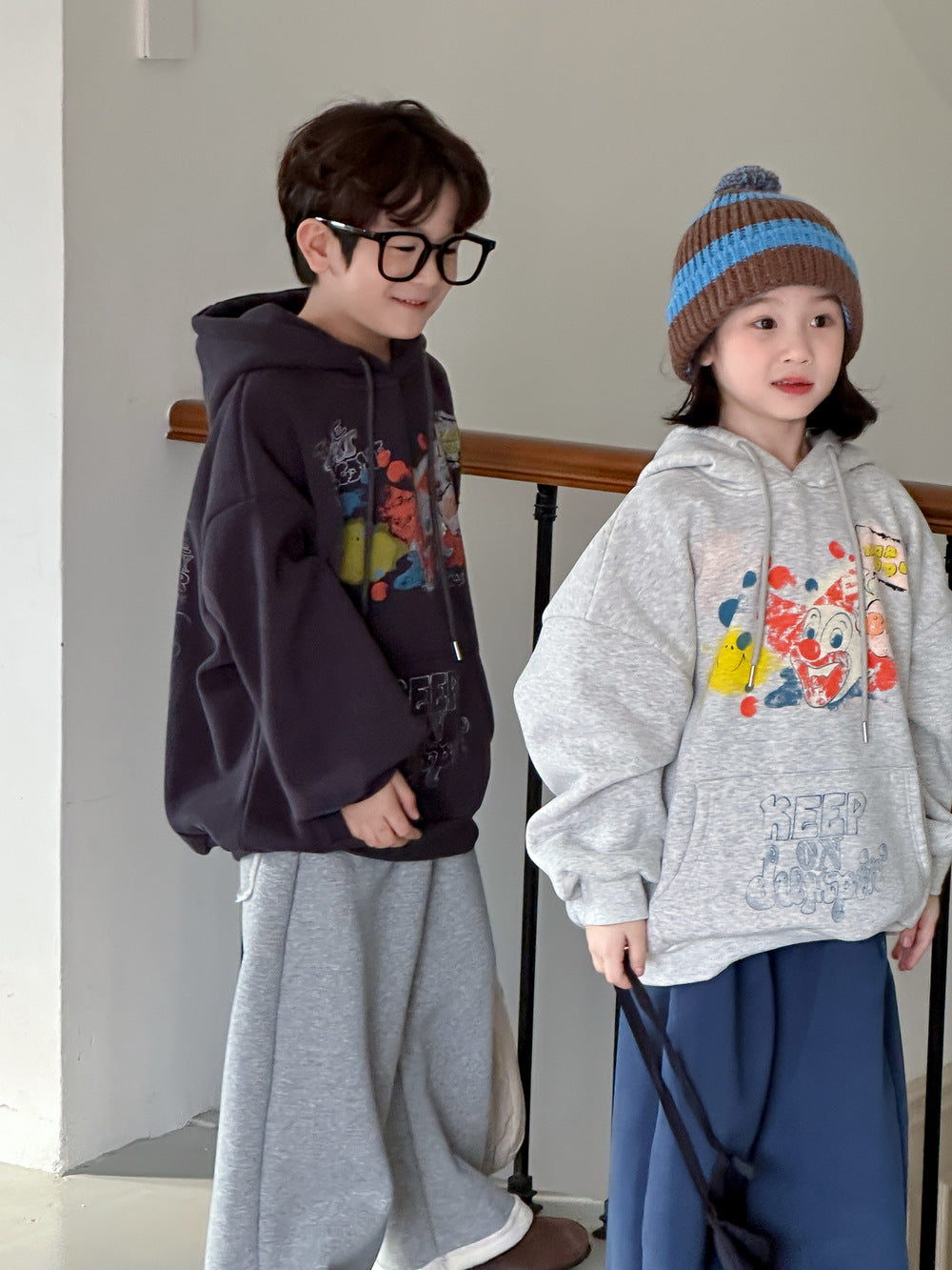 Kids' Fleece-Lined Letter Hoodie