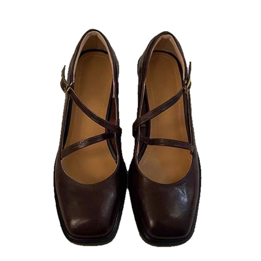 Leather Vintage Mary Jane Heels