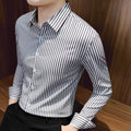 Men's Striped Business Casual Long-Sleeve Shirt