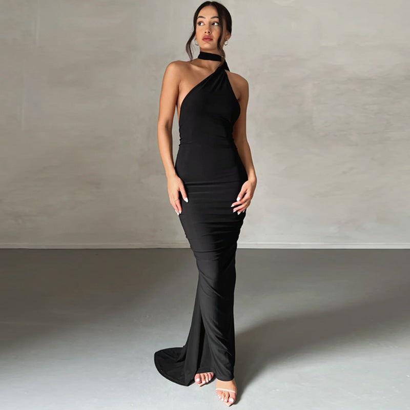 Pleated Backless Dress