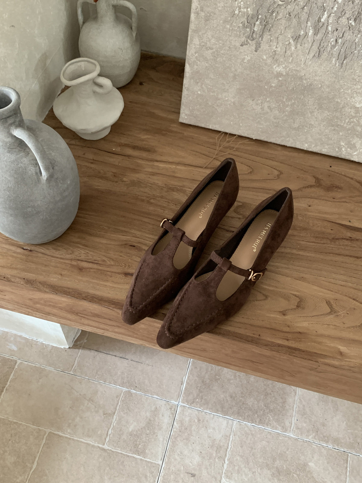 Pointed-Toe Mary Jane Heels