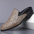 Cross-border plus-size men's beanie shoes, British style slip-ons, casual loafers, trendy sequins, sandals, one dropship
