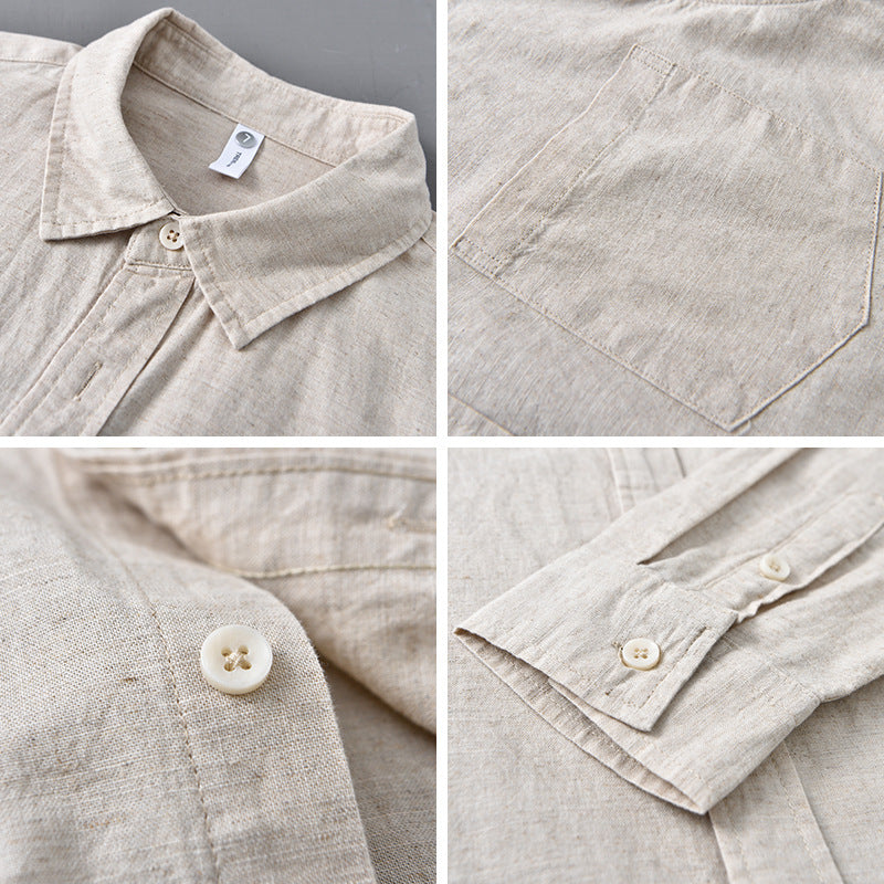 Men's Linen-Blend Button-Down Shirt