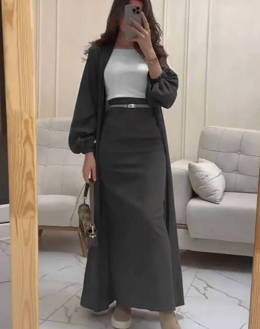 Elegant Satin Maxi Set