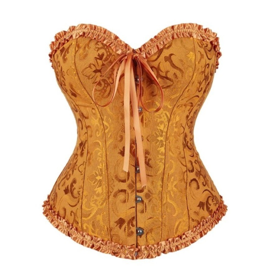 Royal Brocade Lace Up Corset Bustier