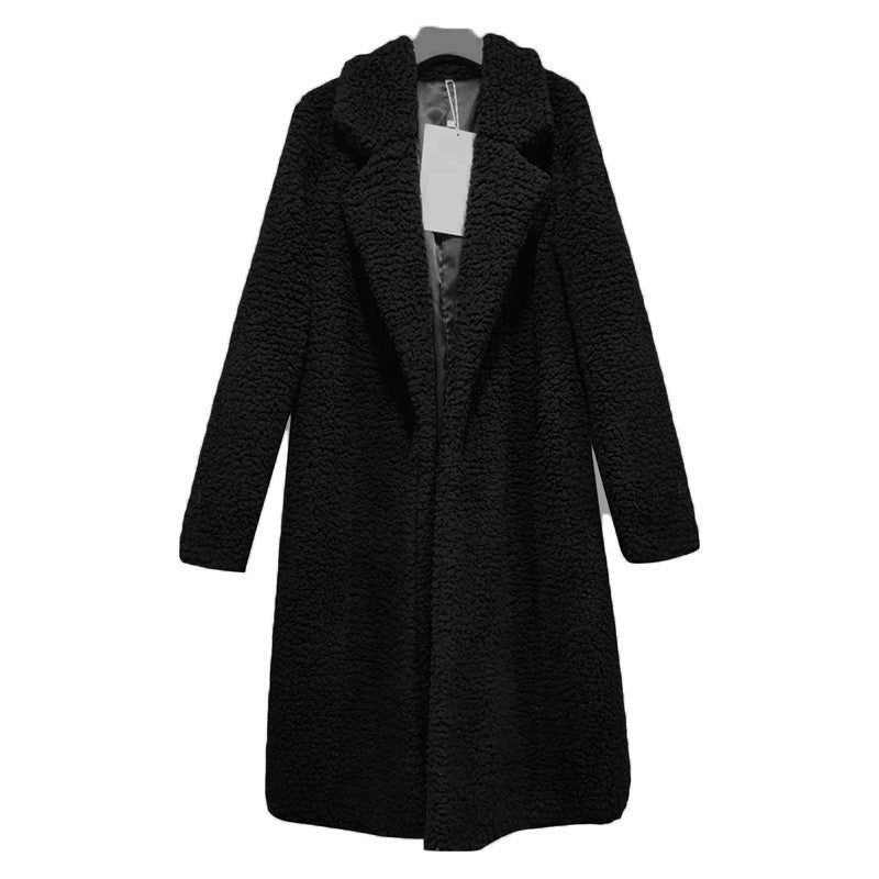 Plush Lapel Longline Coat