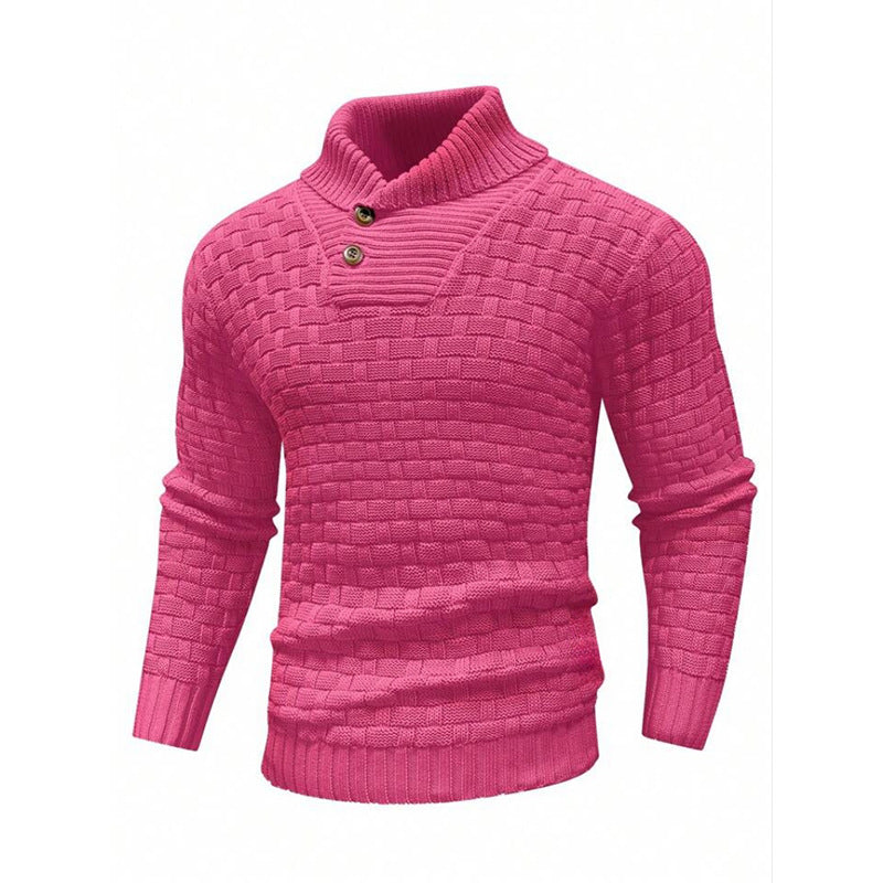 Textured Shawl Collar Pullover