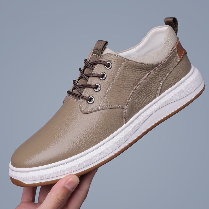 Genuine Leather Casual Derby Sneakers