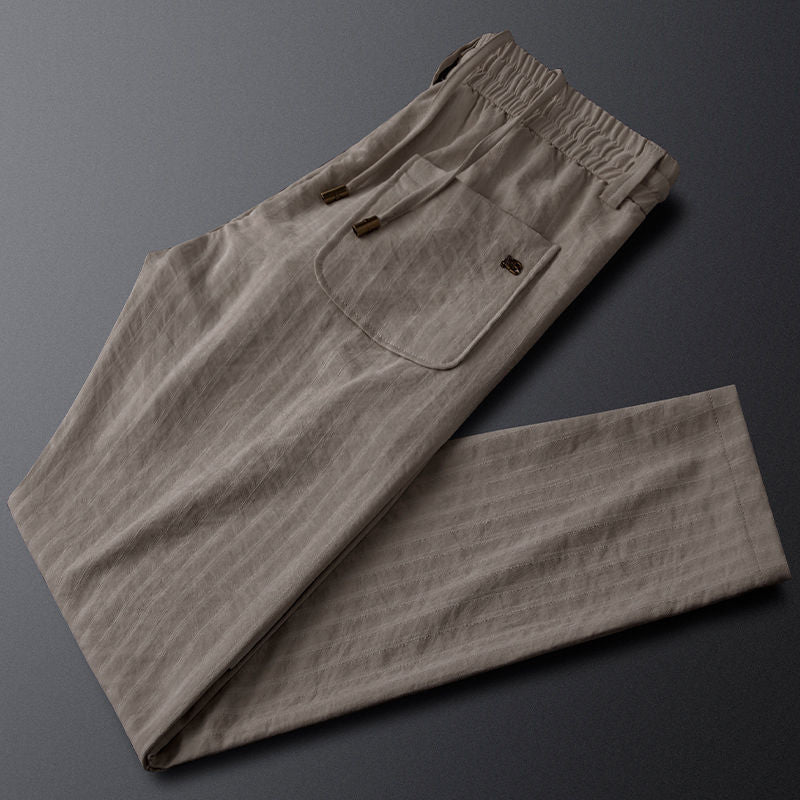 Textured Straight Leg Trousers