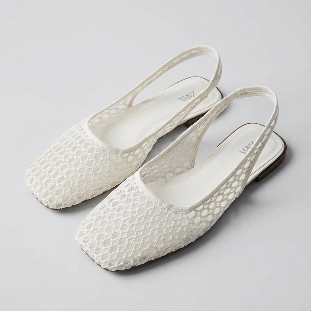 Mesh Slingback Flats