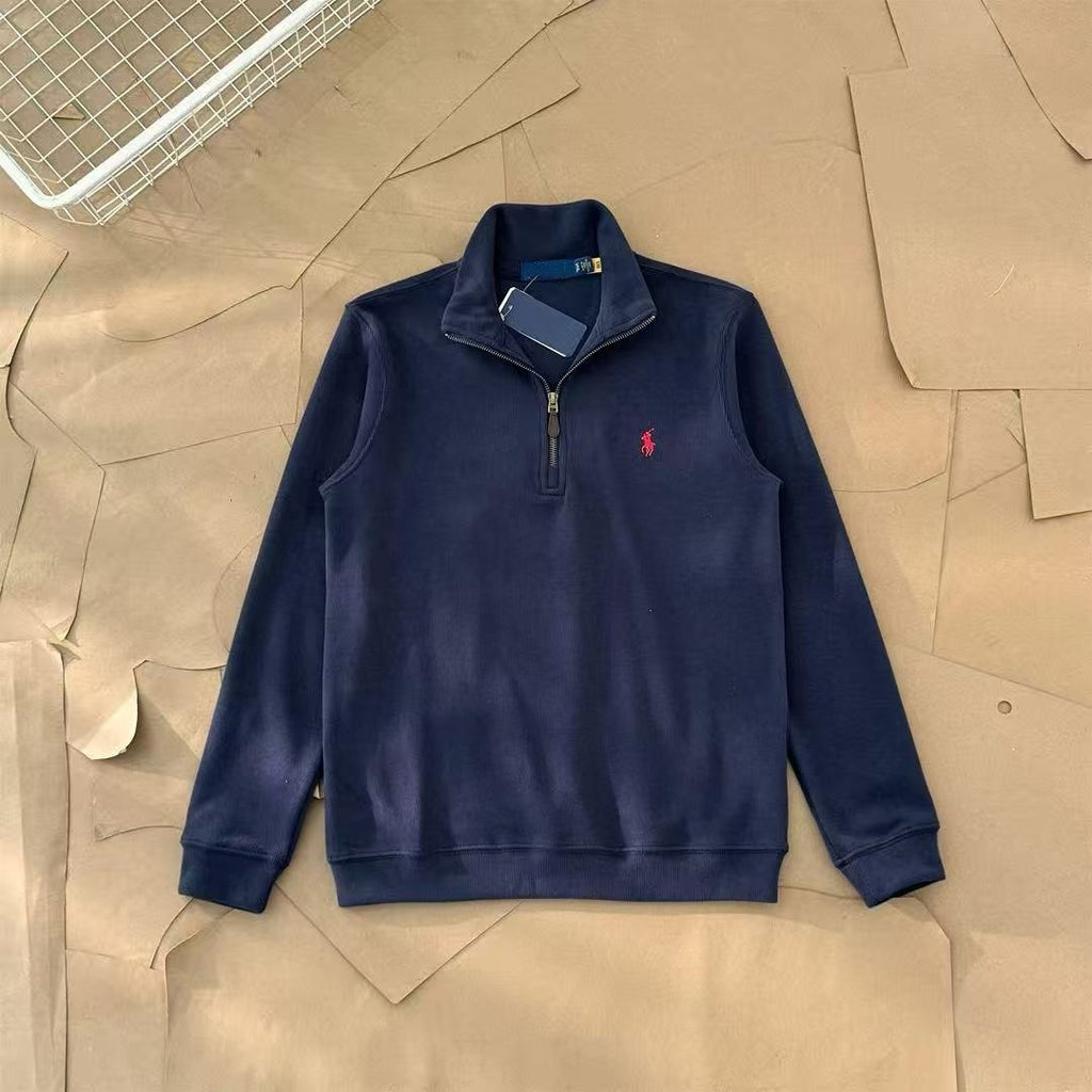 Unisex Quarter-Zip Embroidered Knit Pullover