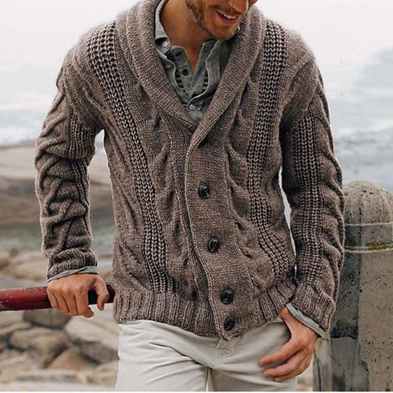 Textured Shawl Collar Cardigan