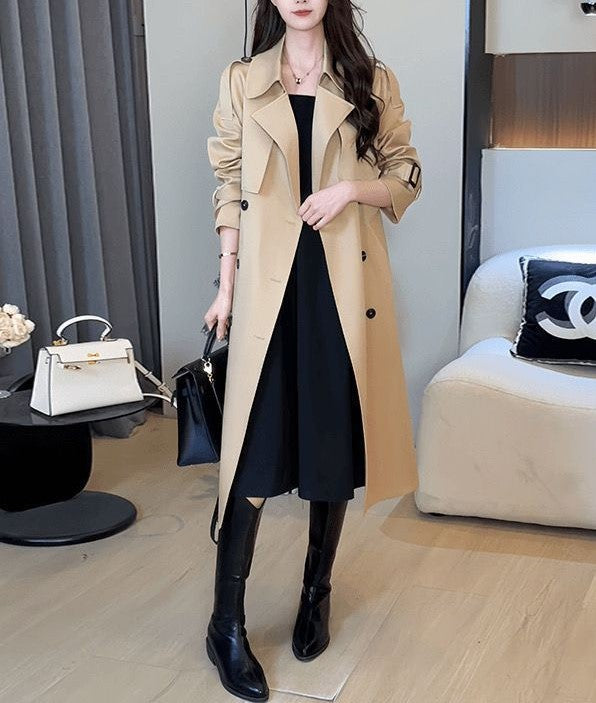 Elegant Double Breasted Trench Coat