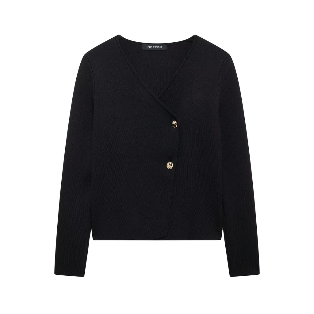 Women's Asymmetric Button Knit Cardigan