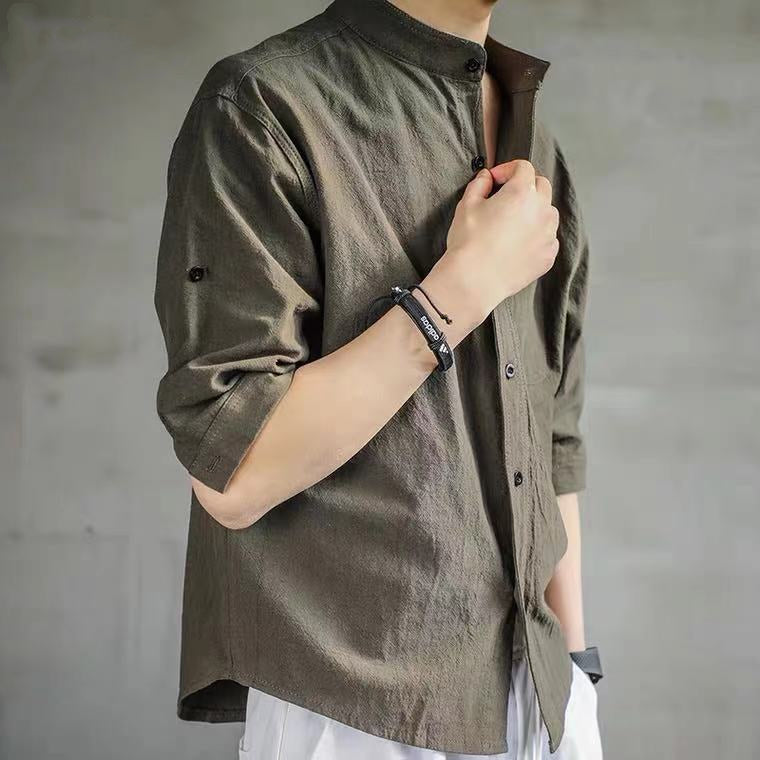 Youthful Loose Cotton Long-Sleeve Shirt