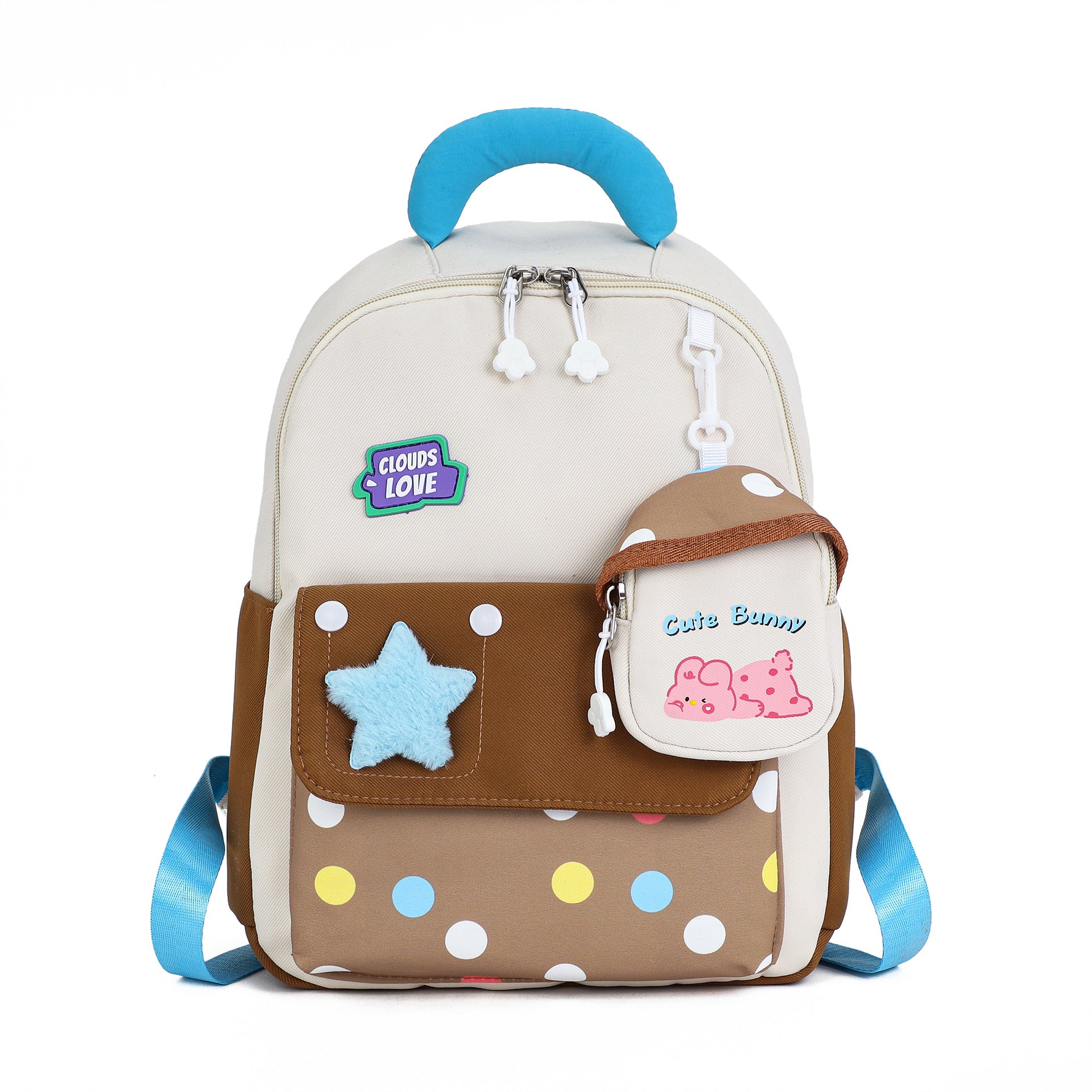 Playful Dot Pattern Backpack With Mini Pouch  ages 3-5