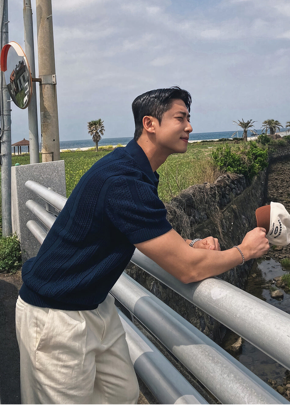 Retro Knit Mesh Polo